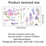 Flower Wall Decals Purple Hanging Vines Floral Wall Stickers for Girls Bedroom Nursery Living Room Wall Decor