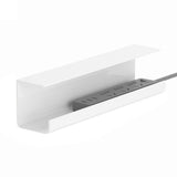 Cable Organizer, Under Desk 15.7 inch Cable Management Tray, Socket Strip Holder, Wire Tamer for Office and Home (White)