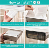 Under Desk Storage Drawers Self-Adhesive Drawer Organizer for Under Desk Hidden Table Drawer Slide Out Office Stick