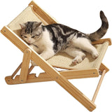 Adjustable Elevated Cat Chair Bed, Relaxation Cat Bed with Durable and Non-Shedding Sisal Scratcher, Wood Elevated Cat Beds In Australia - Darrahopens