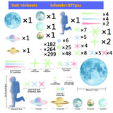 Watercolor Solar System Wall Decals, Glow in The Dark Stars, Kids Planets Sticker for Ceiling, Astronaut Wall Stickers for Bedroom In Australia - Darrahopens