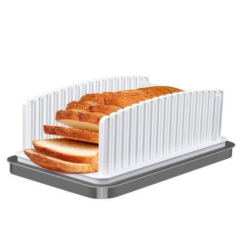 Upgrade Bread Slicer for Homemade Bread, Bread Slicing Cutting Guide Adjustable Width Length, Foldable & Compact Bread