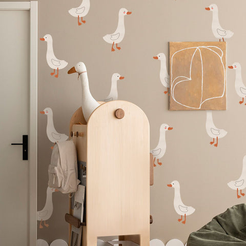 Cute Geese Wall Stickers Peel and Stick Goose Wall Decals Funny Animal Wall Stickers Duck Decals for Wall Removable Boho Neutral In Australia - Darrahopens