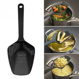 1Pcs Kitchen Strainer Scoop Food Drain Shovel Nylon Slotted Skimmer with Handle for Kitchen Cooking Baking Drain (Black) In Australia - Darrahopens