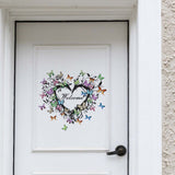 Butterfly Canvas Print Wall Art for Bedroom: Heart Shaped Branches Surrounded by Colorful Butterflies Love Themed Picture
