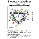 Butterfly Canvas Print Wall Art for Bedroom: Heart Shaped Branches Surrounded by Colorful Butterflies Love Themed Picture