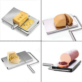 Household silvery Fruit Vegetable Cutting Board Cheese Butter Slicer Cutter Silver Tone，5 free Steel Wires Included
