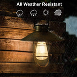 Black Hanging Solar Lights Lantern Lamp with Shepherd Hook,Waterproof Bulb Lights for Garden Outdoor Pathway
