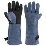 Grey and black gloves 350℃ Heat Fire Resistant Welding BBQ Grill Gloves Oven Fireplace Welder Gloves for Men Women