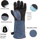 Grey and black gloves 350℃ Heat Fire Resistant Welding BBQ Grill Gloves Oven Fireplace Welder Gloves for Men Women