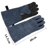 Grey and black gloves 350℃ Heat Fire Resistant Welding BBQ Grill Gloves Oven Fireplace Welder Gloves for Men Women