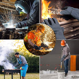 Grey and black gloves 350℃ Heat Fire Resistant Welding BBQ Grill Gloves Oven Fireplace Welder Gloves for Men Women