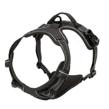 black L code Dog Harness Pull, Adjustable Pet Vest with Front/Back Leash Clips, Reflective Soft Padded Dog Harness for Large Dogs