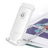 White USB Rechargeable Book Light for Eye-Protection, LED Clip on Portable Bookmark Light easy and convenient