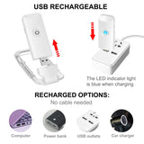 White USB Rechargeable Book Light for Eye-Protection, LED Clip on Portable Bookmark Light easy and convenient In Australia - Darrahopens