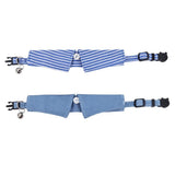 2pcs Cat Collar Breakaway with Cute Bow Tie and Bell for Kitty Adjustable Safety Designed with solid basic color and stripe style