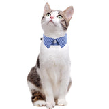 2pcs Cat Collar Breakaway with Cute Bow Tie and Bell for Kitty Adjustable Safety Designed with solid basic color and stripe style