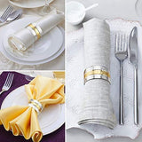 Napkin Rings, Metal Gold Round Napkin Rings Buckles for Table Decorations, Wedding, Dinner,Party, Set of 4