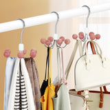 Purse Hanger 2-Pack with 6 Cedar Balls, 360°Swivel Scarf Hanger, Closet Storage Hook, Handbag Organizer, Bra Hanger