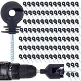 100 Pcs Black Electric Fence Insulator Screw-in Insulator Fence Ring Post Wood Post Insulator and 1 Pc Free Insulator Socket Tool