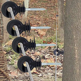 100 Pcs Black Electric Fence Insulator Screw-in Insulator Fence Ring Post Wood Post Insulator and 1 Pc Free Insulator Socket Tool