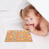 1 Set Wooden Arabic Alphabet Puzzle Childrens Montessori Preschool Education Hand Grip Puzzle Game for Kids Wooden Toys