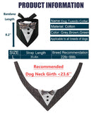 Dog Wedding Bandana Collar with Bow Tie, Adjustable Dog Tux Formal Dog Costumes for Medium Large Dogs Brown