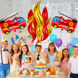 10 Pieces Fire Truck Balloon Party Decorations, Include 8 Fire Balloons and 2 Jumbo Fire Truck Balloon Fire Truck Birthday