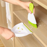 Dust pan Broom Brush Dustpan - Small Broom and Dustpan Set, Mini Broom and Dustpan, Small Dustpan and Brush Set for Home （Green）