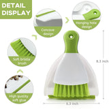 Dust pan Broom Brush Dustpan - Small Broom and Dustpan Set, Mini Broom and Dustpan, Small Dustpan and Brush Set for Home （Green）