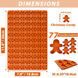 Gingerbread Man Silicone Mold, 77 Cavity Gingerbread Gummy Mold, Silicone Gingerbread Candy Mold,for Chocolate, Cookies