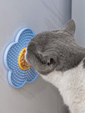 Lick Mat for Dogs Cats Flower Shaped Pet Slow Feeder Dog Cat Puppy Bowl Lick Pad for Dog Fun Alternative Blue one-Size