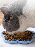 Lick Mat for Dogs Cats Flower Shaped Pet Slow Feeder Dog Cat Puppy Bowl Lick Pad for Dog Fun Alternative Blue one-Size