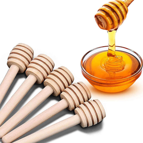 Wooden Honey Dipper Stick Collecting Dispensing Drizzling Jam Portable Wedding Party (8cm, 20) high-quality wood
