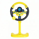 Steering Wheel Driving Toy, Simulated Steering Wheel for Kids, Electric Car Steering Wheel Toys, Simulation Copilots , (Yellow)