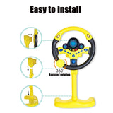 Steering Wheel Driving Toy, Simulated Steering Wheel for Kids, Electric Car Steering Wheel Toys, Simulation Copilots , (Yellow)