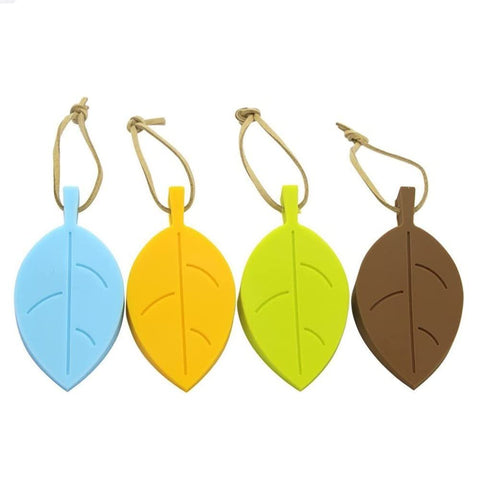 Colorful Silicone Leaves Door Stopper,Cute Leaf Flexible Silicone Window Finger Protector/Door Stops Set with Lanyard