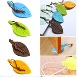 Colorful Silicone Leaves Door Stopper,Cute Leaf Flexible Silicone Window Finger Protector/Door Stops Set with Lanyard