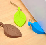 Colorful Silicone Leaves Door Stopper,Cute Leaf Flexible Silicone Window Finger Protector/Door Stops Set with Lanyard
