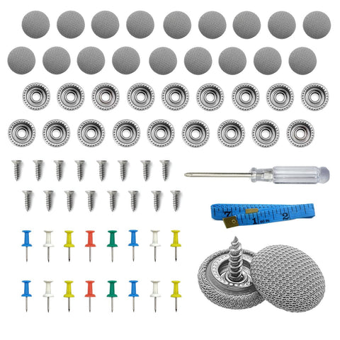 60PCS Car Roof Headliner Repair Kit, Auto Roof Snap Rivets Retainer for Interior Cloth Fixing Repair Buckle (Grey Grid) In Australia - Darrahopens
