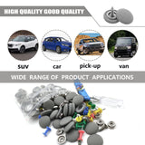 60PCS Car Roof Headliner Repair Kit, Auto Roof Snap Rivets Retainer for Interior Cloth Fixing Repair Buckle (Grey Grid)