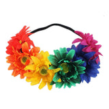 Dazzling Sunflower crown Boho crown Sunflower headband Flower Hair Accessory (Rainbow) Elastic band fits most heads In Australia - Darrahopens