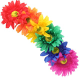 Dazzling Sunflower crown Boho crown Sunflower headband Flower Hair Accessory (Rainbow) Elastic band fits most heads