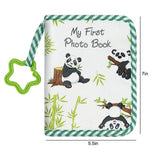 Baby Photo Album Baby Memory Book, Soft Cloth Photo Book First Year Memory Album Shower Gift Holds 4x6 Inch Photos (Panda)