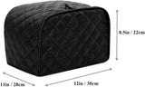 4 Slice Toaster Cover, Kitchen Small Appliance Cover Fingerprint and Greasy Protection,Machine Washable Polyester Toaster (Black)