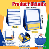 4 Pcs Magnetic Desktop Pocket Chart Stand with Pen Case Foldable Double Sided Small Tabletop Pocket Chart 15 x 12.6 in In Australia - Darrahopens