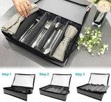Silverware Organizer Chest,Stackable Flatware Storage Case,Spoon Tableware Storage Box With 4 Dividers for Moving Transport