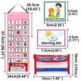 Kids Visual Schedule Calendar Chart, 2 in 1 Autism Learning Materials with 70 Cards Autism Learning Materials Kids Visual