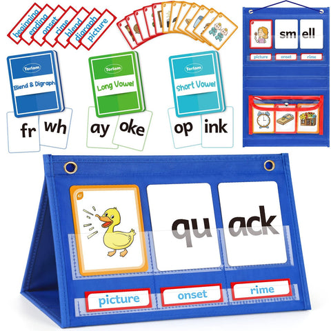 Pocket Chart, Phonics Games Sight Word Flash Cards, Educational Spelling Reading Learning Blending Board In Australia - Darrahopens