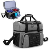 Bowling Bag for 2 Balls, Bowling Tote with Wooden Bowling Cups and Padded Divider for Double Ball and A Pair , Bag Only